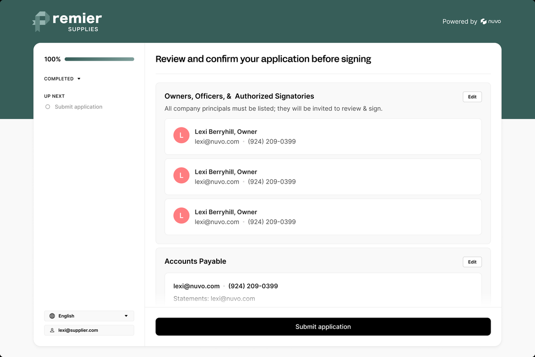 Credit application: reviewing before signing